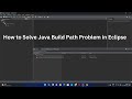 How to Solve Java Build Path Problem in Eclipse #javabulidpath||2023||
