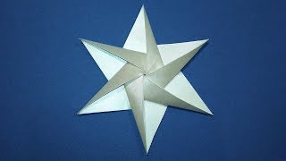 Easy Origami star. 3D Paper star 6 point. Ideas for Christmas decorations. #TransparentPaper