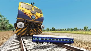 TRAIN VS SMALL TOY TRAIN | TRAIN GOING TO HIT SMALL MODEL TRAIN | TRAIN SIMULATOR |RAILROAD VS RAIL
