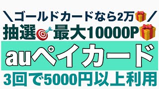 最大10,000Ponta🎁🎯au PAY カード利用✨au PAY ゴールドカード会員は最大20,000Ponta🎁