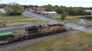 Southbound UP 5736, Short Mixed Freight Train, \