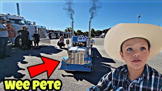 9 Year Old Future Truck Driver Shows Us The Smallest 1994 Peterbilt 379 Semi Truck 🤯