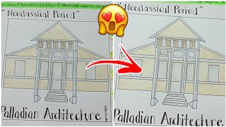 How To Draw or Sketch A Neoclassical Period  ARCHITECTURE | With design ideas Colors Paint