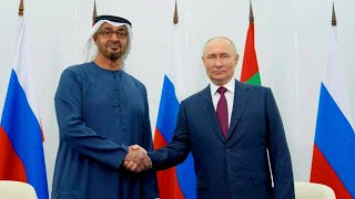 بوتين يلتقي محمد بن زايد ويشيد بالعلاقات بين روسيا والإمارات | AFP