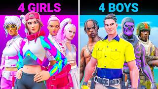 4 Girls vs 4 Boys in Fortnite!