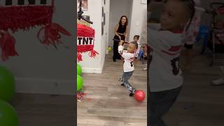 Boy makes piñata full of candy EXPLODE! #shorts