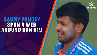 IND U19 சௌமி பாண்டே BAN U19க்கு எதிராக 4 விக்கெட்டுகளை எடுத்தார்