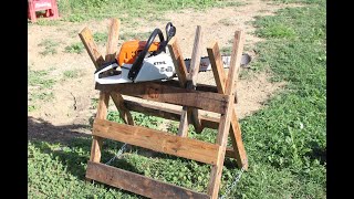 Cavalletto taglialegna con pallet fai da te (homemade sawbuck from pallet)