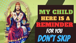 A REMINDER FROM JESUS CHRIST 💯 | Gods Message Today| Prophetic Word |