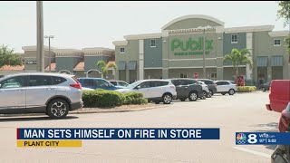 Neighboring businesses react to man setting himself on fire inside Publix