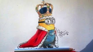 How To Draw Minion (The King Bob)//This Minion Wants Millions Of Views//Drawing Despicable me 3