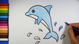 Easy and simple Dolphin Drawing