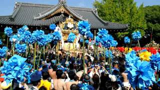 平成23年 姫路松原八幡神社 灘のけんか祭り 中村屋台＝神殿参拝