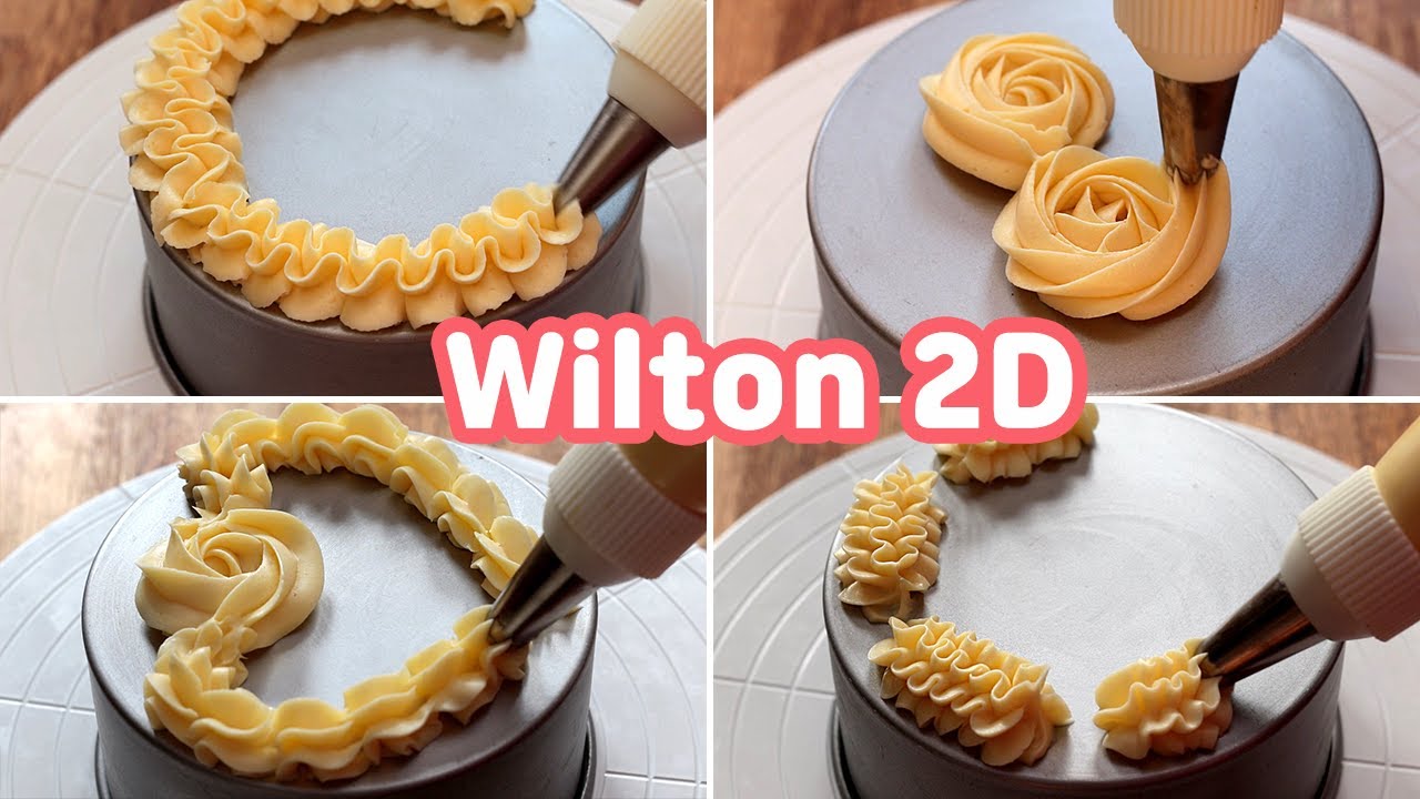 Wilton 2D Nozzle Piping Tutorial | 25 Cake Border Design Ideas | Cake ...