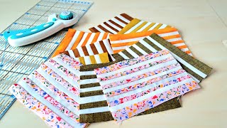 How to turn  tiny fabric strips into amazing quilt‼️patchwork quilting.