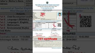 wB TET CERTIFICATE  2022