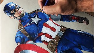 Drawing Captain America - Avengers Timelapse | Artology