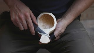 How to carve a kuksa. Japan knife Kiridashi.