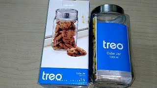 Treo by Milton Cube Storage Glass Jar, 1000 ml