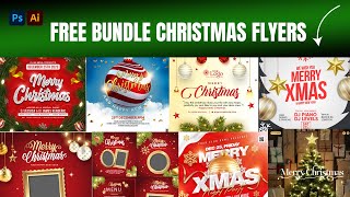 Holiday Design Made Easy: Free Christmas Flyer Pack for Photoshop & Illustrator