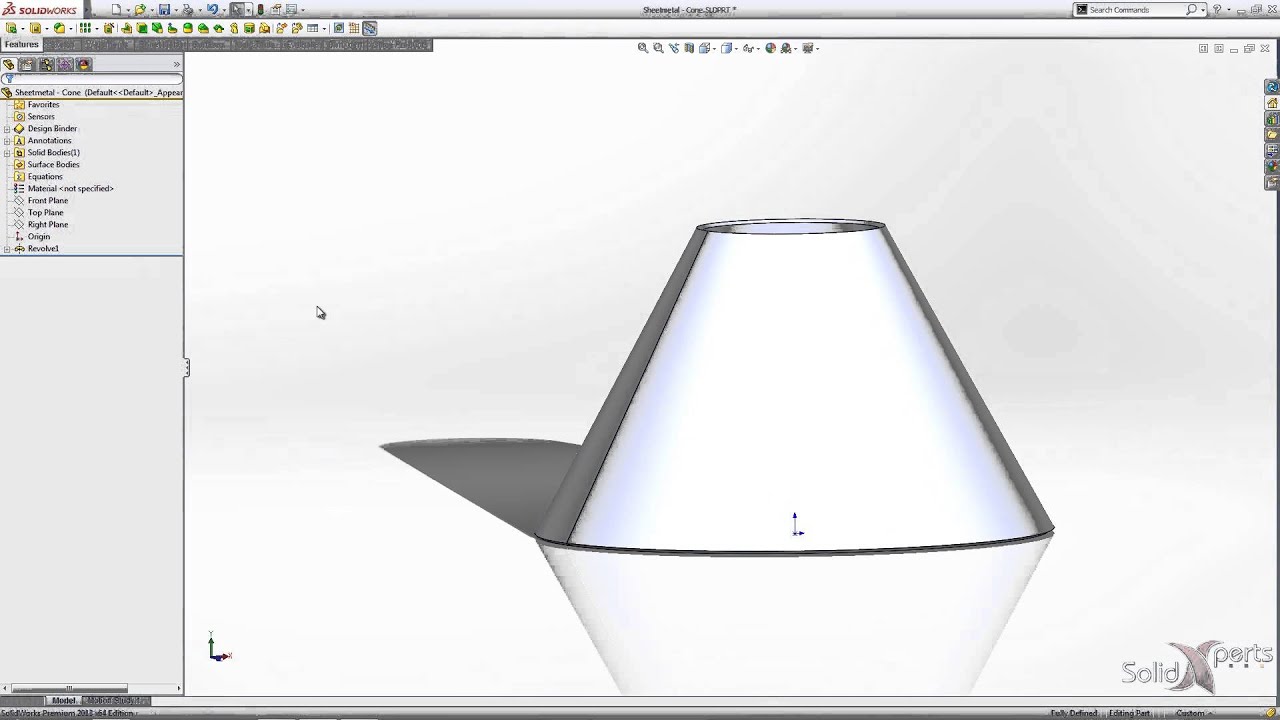 How To Create A Sheet Metal Cone With SOLIDWORKS - March 2013 - YouTube