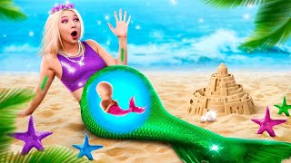 Pregnant Mermaid in Real Life! Funny Pregnancy Hacks for Mermaids