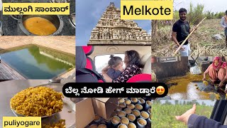 ಏನೊ ಅನ್ಕೊಂಡ್ ಹೋದ್ವಿ ಏನೊ ಆಯ್ತು | Melkote temple | jaggery ಏನು waste ಇಲ್ಲದೆ ಮಾಡ್ತಾರೆ😍sugarcane Bella