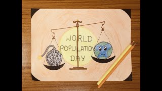 world population day drawing|easy poster making idea