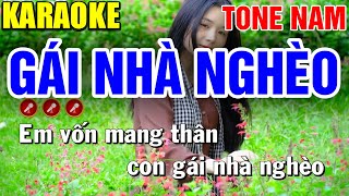 GÁI NHÀ NGHÈO Karaoke Tone Nam ( PHỐI MỚI TINH ) | Mạnh Hùng Karaoke