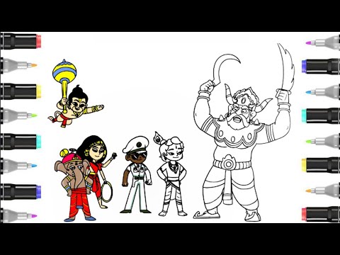 How To Color Little Singham With Bahubali Friends And Rise Of ...