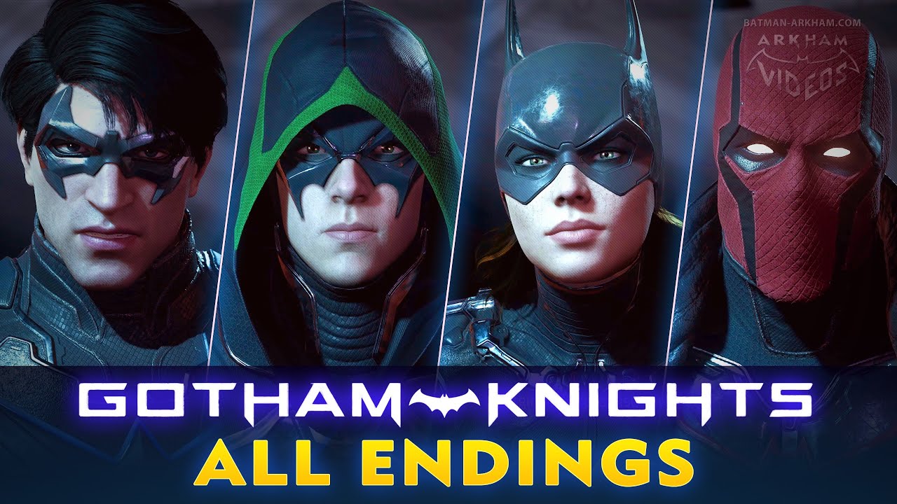 Gotham Knights - All Characters Endings And Final Boss Fights [4K 60fps ...