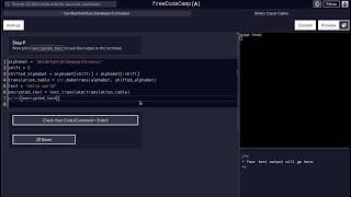 FreeCodeCamp - Python Project - Step 9 of 25 - Caesar Cipher