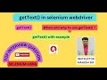 getText in selenium webdriver with example | get Text command - Selenium WebDirver | getText method