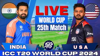 🔴 Live: India vs USA T20 World Cup Match 25, Live Match Score | IND vs USA Live match Today