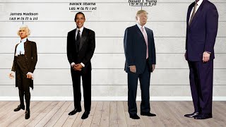 All US Presidents Height Comparison : From George Washington to Joe Biden.