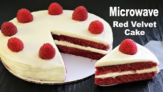 Microwave Red Velvet Cake in 5 minutes | how to bake Valentine's Day red velvet cake in microwave