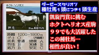 【#6】ダービースタリオン97 種牡馬から1頭ずつ生産「Ｇ１で勝負強いホクトヘリオス産駒が凱旋門賞に出る！」