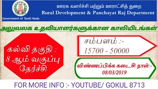 ஊராட்சி துறை | 12 பணியிடம் | March 8 last day to register...