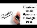 How to create Email Signature in Google Docs