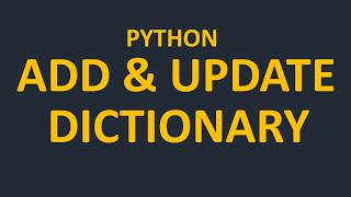 Add & Update Python Dictionary Items | update(), setdefault() Explained