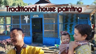 Arunachal Pradesh village house with Bamboo | painted my traditional house || Arunachal village vlog