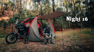 Motorcycle Camping SOLO in Extreme Summer Heat | Nature ASMR | Silent Vlog