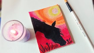 Easy Acrylic painting for beginners/ step by step tutorial/ How to paint a horse 🐴/ Uswa Artsy 🌸