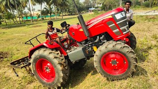 Mahindra yuvo tech plus 585 4wd tractor goes to 9point cultivator performance in solamland