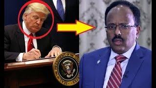 DAAWO Donald Trump oo ku hanjabtay cunaqabateyn Madaxda Somalia