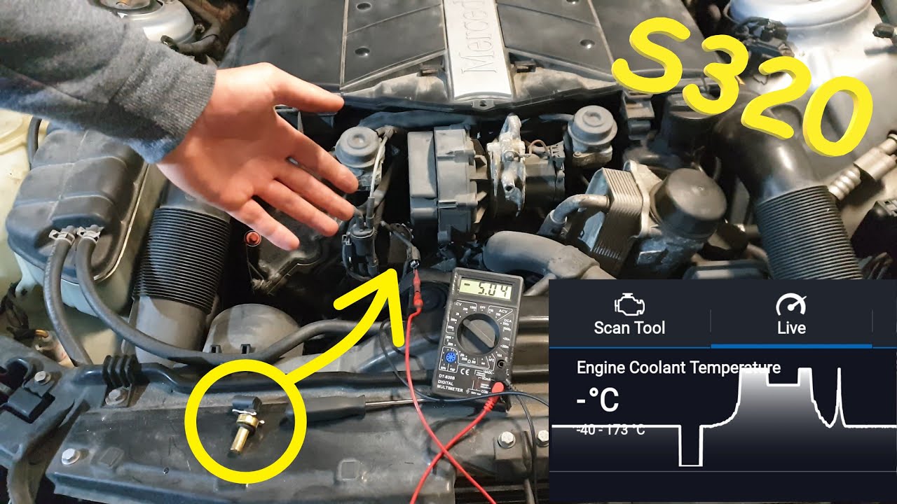 W220 Mercedes S 320 Coolant Temperature Sensor Diagnose Before ...