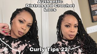 Authentic Synthetic Hair Crochet Braids Distressed Locs Curly Tips 22\