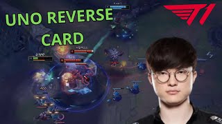 Faker's Enemy literally got uno reversed 😅