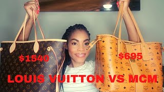 LOUIS VUITTON NEVERFULL MM VS MCM LIZ REVERSIBLE TOTE