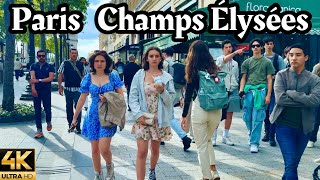 Paris Champs-Élysées walking tour 4k 2024/Evening walking tour